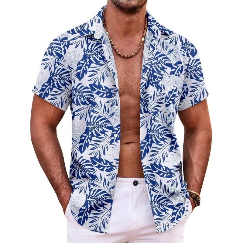 COOFANDY Mens Hawaiian Shirt Short Sleeve Button Down Shirts Tropical Summer Beach Shirts Casual Floral Aloha Shirts
