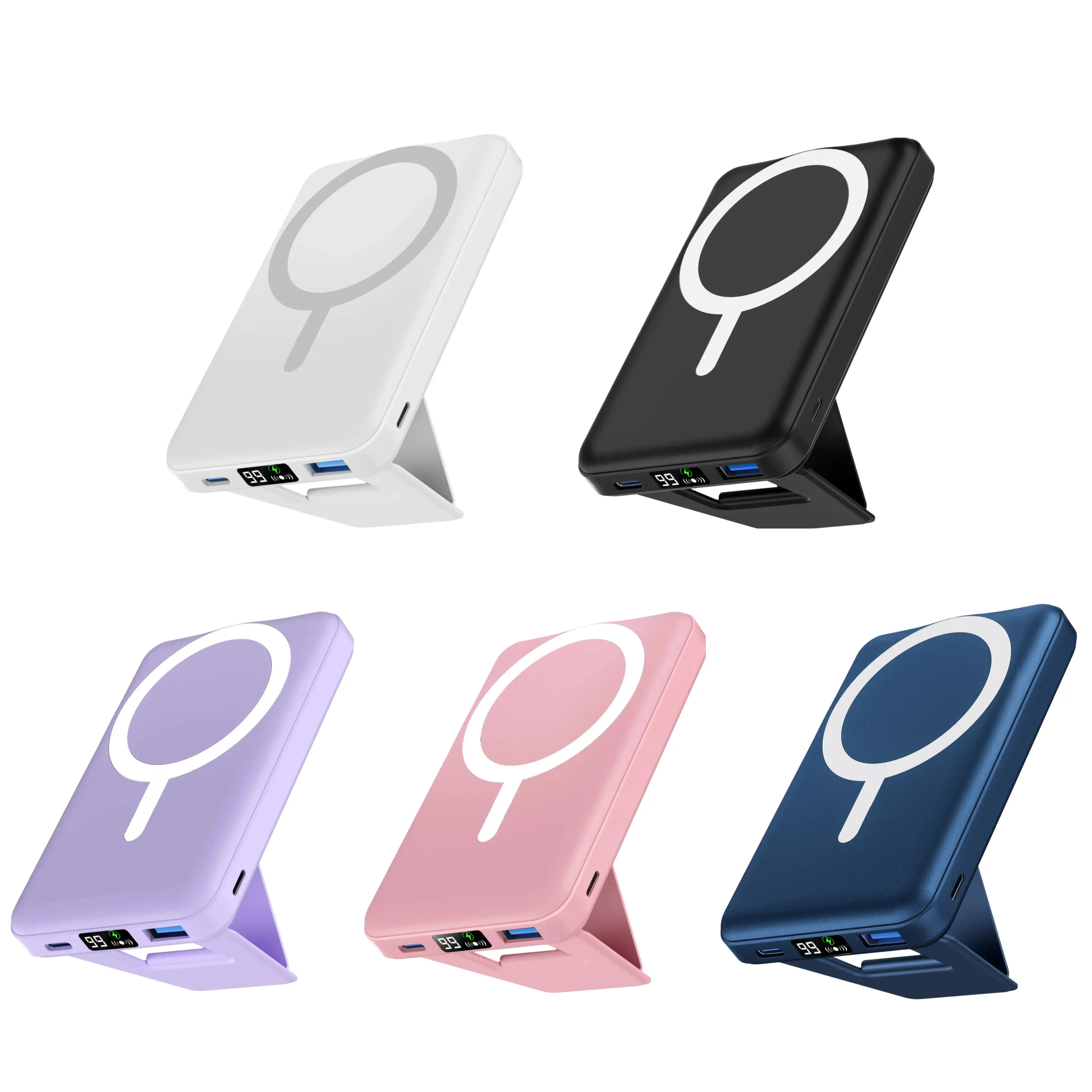 Podoru,Power bank，Power bank charger，Battery power bank，Portable Power bank，Portable charger power bank, 10000mAh Foldable Wireless Power Bank with Stand and USB-C Port, Compatible with iPhone 17/16/15/14/13/12 Series#DealsForYouDays