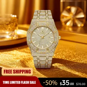 Luxury Rhinestone Embellished Jumpstart sale Classic round dial -Dial Quartz Watch with Gift BoxIncluded Fashion Timeless Classic Watch Holiday Haul  Flash Sale diamond men  Shine at work, lead with brilliance.