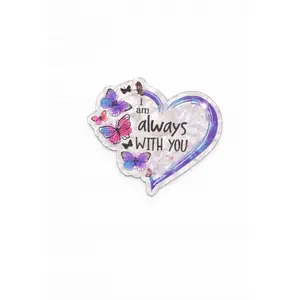Butterfly Memorial Heart Badge Reel Topper | “I Am Always With You” Badge