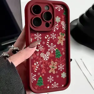 Christmas Snowflake & Tree Pattern TPU Phone Case for Apple iPhone 17/16 Pro Max/16 Pro/16 Plus/16/15/14/13/12/11/XSM/XS/XR/7/8 Festive Accessory Shockproof Anti-Drop Cover