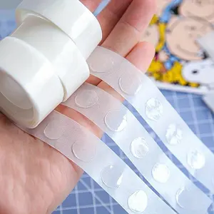 100pcs/1 Roll Transparent Dot Double-Sided Adhesive Tape, 100pcs Round Dot/roll, Adhesive Tape for Scrapbooking, Crafts, Journals, Self Adhesive Removable