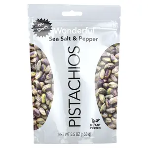 Wonderful Pistachios Sea Salt & Pepper, No Shells, 5.5 oz (155 g)