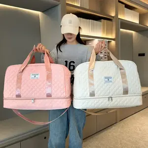 Luxury Large Capacity Luggage Bag-Multi-Functional Shoulder Bag and Crossbody Tote Bag with Dry Wet Separation Pockets and Bilateral Pockets for Travel and Fitness