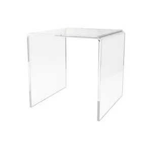 Acrylic Riser Display Stand Clear 4" Square Tabletop Showcase Platform for Retail Products and Merchandise by 321 Plastics