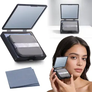 Oil Blotting Sheets for Face - 500 Sheets with Mirror & Puff for Oily Skin | Natural Oil Control Film, Absorbs Excess Oil, Makeup Friendly