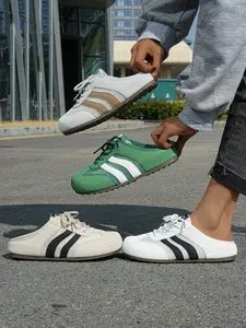 Women's Retro Mesh Mule Sneakers, Casual Lace-Up Backless Trainers, Non-Slip Breathable Walking Shoes, Vintage Athletic Footwear