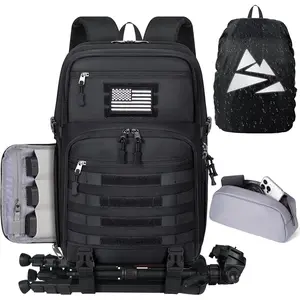 Camera Backpack Bag Professional for DSLR/SLR Mirrorless Camera Waterproof 15.6 inch Tactical Camera Bags for Photographers with Rain Cover, Tripod Holder, Small Bag Photography Backpack Case