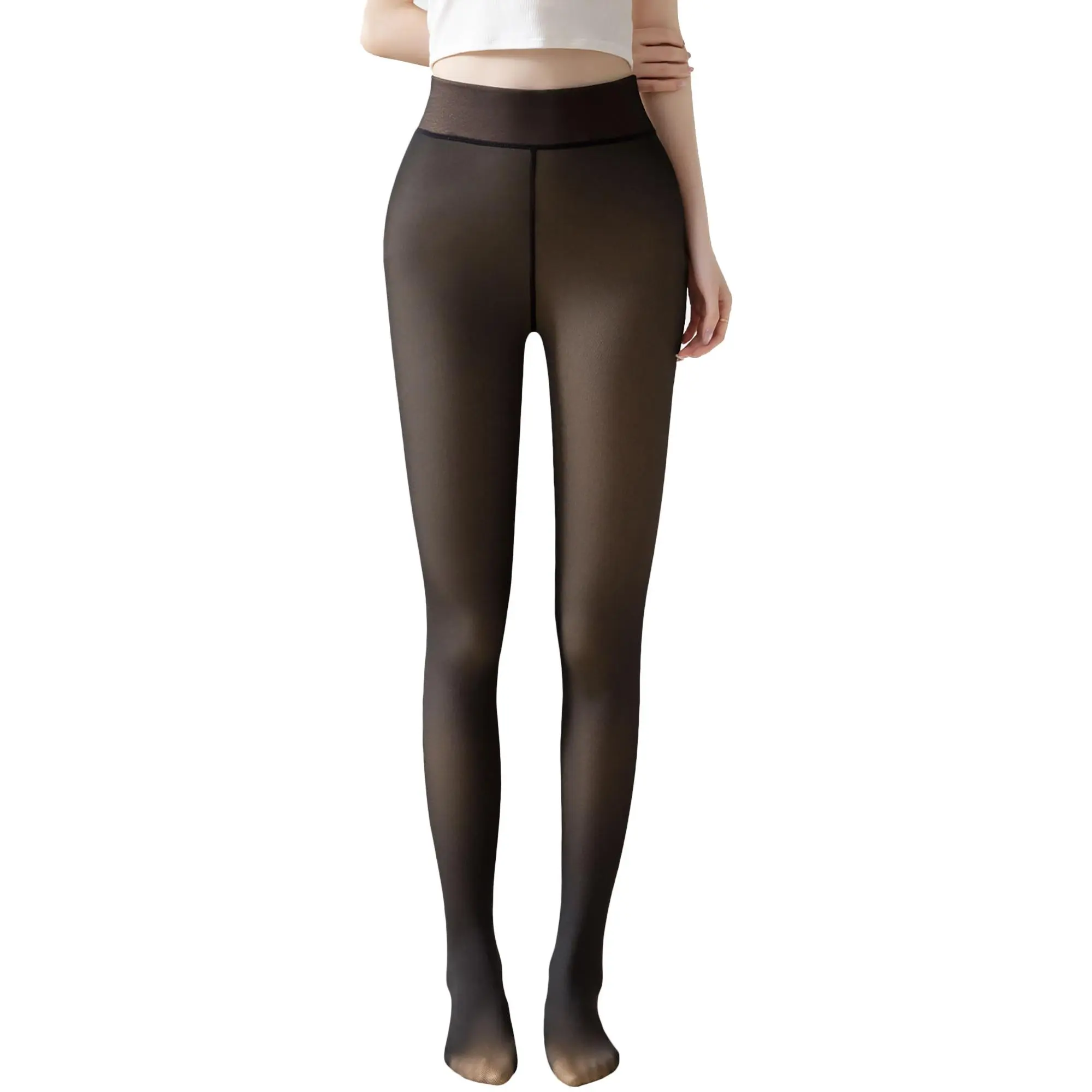 【Clearance】Genleck Thermal Fleece-Lined Shaping Tights - Women's Warm Tummy Control & Butt Lift Footed Leggings for Winter, Snug Ankle Fit (Sizes S,M,L,XL)