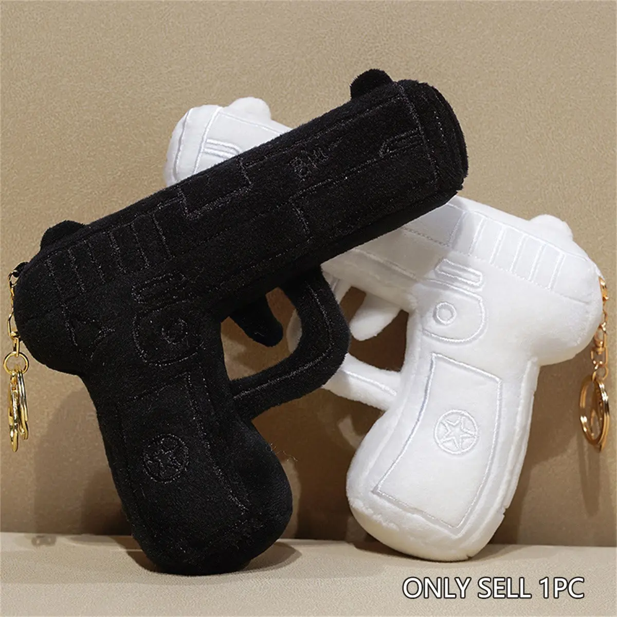 Plush Handgun Toy Pendant, Soft Stuffed, Game Enthusiast Collection, Birthday Gift, Creative Room Decor, April Fools' Day, Halloween, Soft Cuddly Gift, Soft Stuffed Collectible