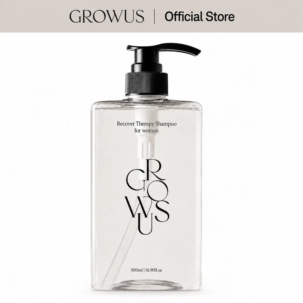 GROWUS Recover Therapy Shampoo for Women with Pomegranate & Plum Extracts Strengthening Anti Hair Loss for Dry Scalp 16.9 Fl Oz 500ml