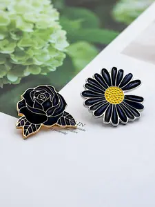 Rose & Daisy Flower Design Brooch, Fashionable Lapel Pin for Jackets, Coats, Suits, Clothes Accessories for Men & Women, Bouquet Daisy Pin