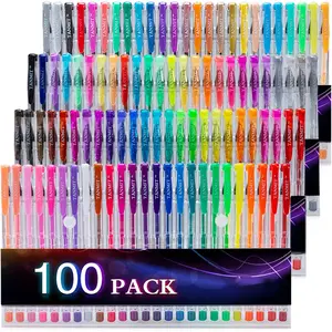 100 Coloring Gel Pens Set for Adults Coloring Books- Gel Colored Pen for Drawing, Writing &  Colors Including Glitter, Neon, Standard, Symhony, Milky & Metallic