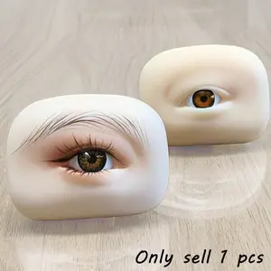 New silicone eyelash and eyebrow practice models, a must-have for permanent makeup shops. Realistic eye makeup training tool, left and right eye makeup models, permanent makeup practice skin, soft silicone eyebrow and eye module.