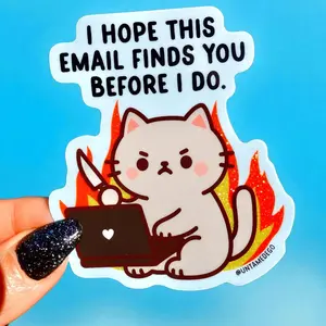 Funny Office Humor Sticker Holographic Laptop Sticker