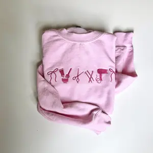 Hairstylist Icon Embroidered Sweatshirt | Hairdresser & Hair Artist Crewneck Pullover | Cute Gift for Stylists