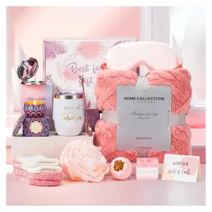 Mother's Day Gift Unique for Women Get Well Soon Gifts, Self Care Baskets Bath Set Care Package Thinking of You Gifts Relaxation Gifts for Women Mom Her Friend Wife Grandma w/ Blanket