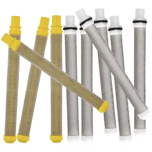 Airless Spray Gun Filter 60 Mesh & 100 Mesh Replacement 10 Pack High Pressure Paint Spray Gun Accessories for Titan/Wagner/Spraytech Push on 581-062 581062 0089959 0089324 0154675 0516732, 0515220