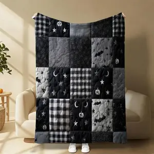 Best Birthday Gift for Goth Lovers Black and White Checkerboard Flannel Blanket Machine Washable Super Soft Warm Plush Throw for Home Decor，HD Digitally Printed Flannel | Ultra-Soft & Lightweight | Suitable for All Seasons