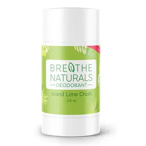 Breathe Naturals Deodorant - Island Lime Crush - Gentle On Sensitive Skin - All Day Freshness - Aluminum Free & Vegan
