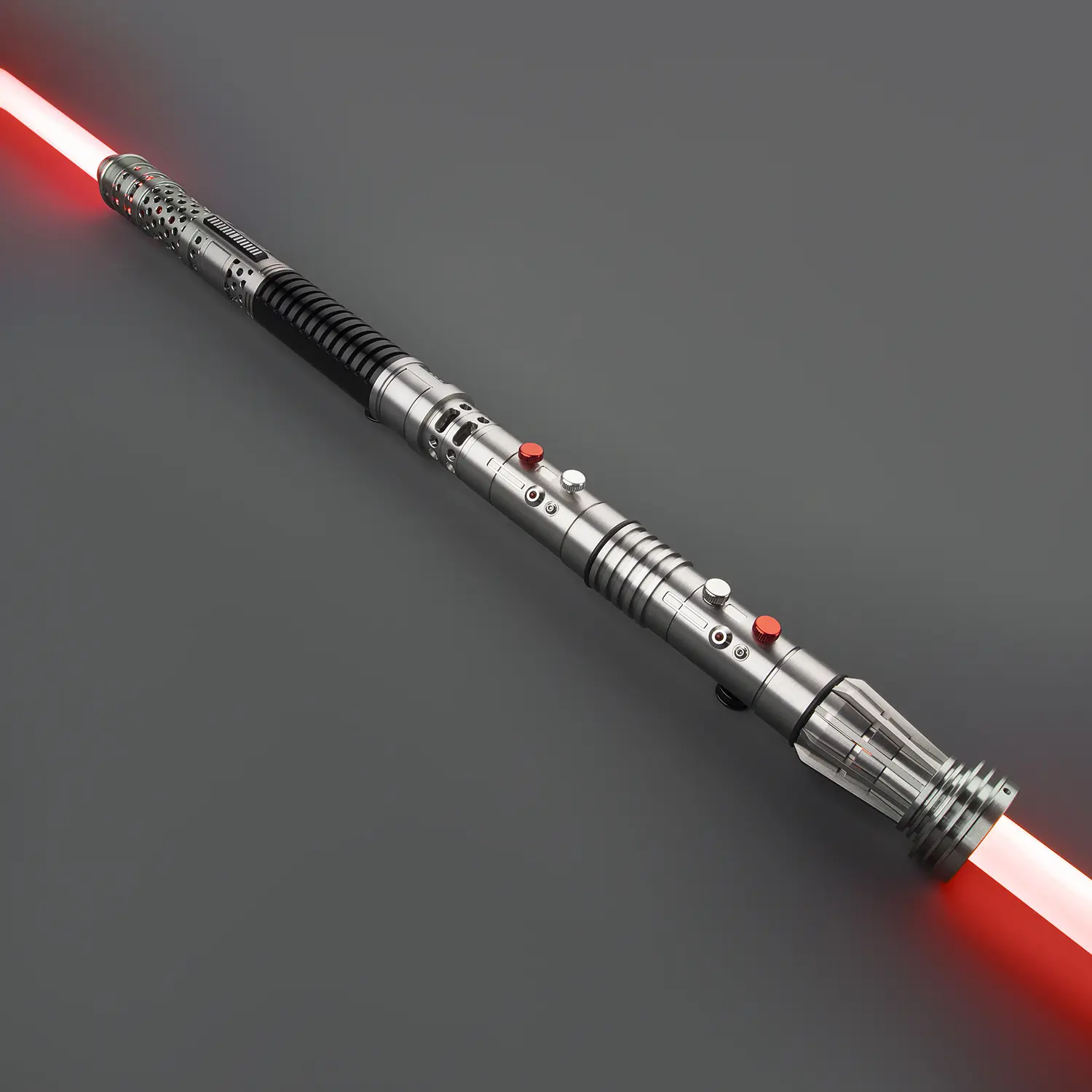BJSABER Maul-Ventress Style Double-Bladed Lightsaber Staff - Xenopixel Red Pixel Blade Collectible, Light Up Sword Saber, Darksaber LED Lights, Handheld LED Saber, Clone Wars Toy Sabre, Neopixel Lightsabers