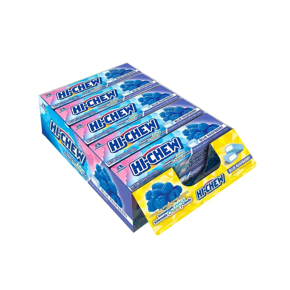 Hi-Chew Blue Raspberry Gum Candy Tray 1.76 oz 15 ct