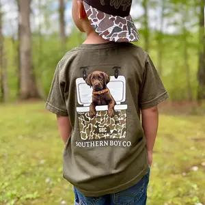 Young And Adult Lab In Camo Cooler Boy's Short Sleeve Shirt, Southern Boy Co Shirt, Family Matching Outfits, Dad And Son Tee, Trending tee, kids clothing, birthday gift, Family shirt, summer outfit, gift for boy and girl, vacation outfit, funny shirt