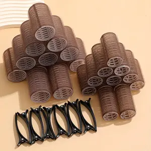 36pcs/set Self-grip Rollers with 24 Rollers and 12 Clips, Salon Quality Curlers for Diy Hairstyling, Heatless Rollers, Heatless Curling Rod, Heatless Styling Tools, Hair Curling Rods, Heatless Haircare