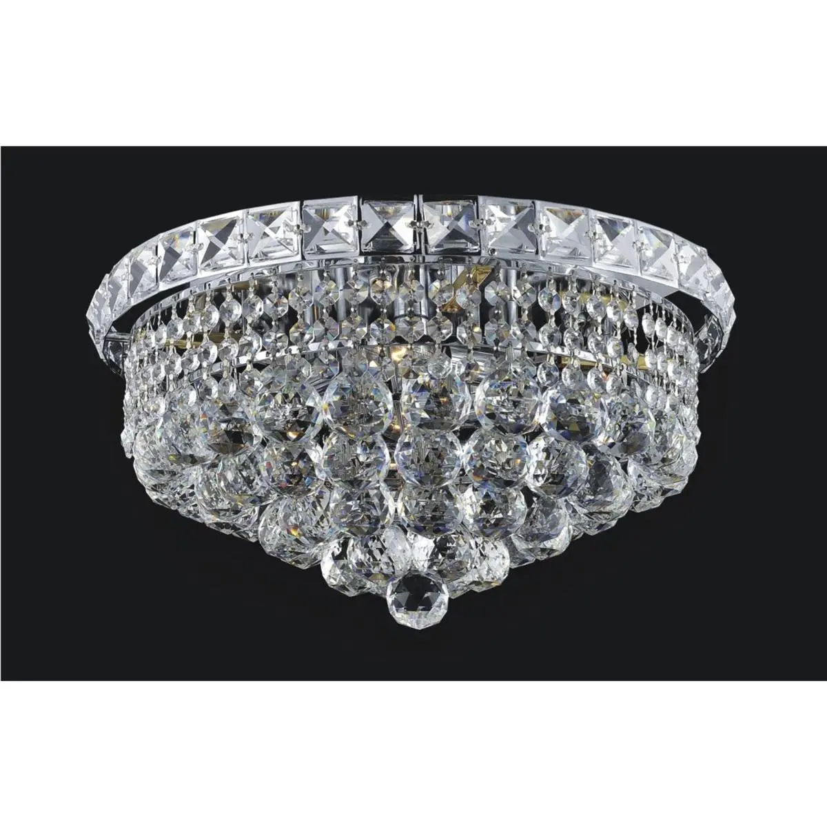 CWI Lighting Luminous 4 Light 14 inch Chrome Flush Mount Ceiling Light 8002C14C