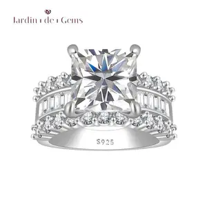 4CT Princess Cut Engagement Ring, 925 Sterling Silver 5A CZ Square Rings for Women, Perfect for Wedding Promise, Gift for Wife or Girlfriend