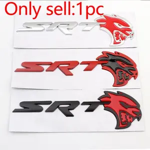 Metal Car Trunk Sticker for Dodge Srt Logo, Charger Challenger Jcuv Caliber Durango, Auto Rear Side Body Emblem Decoration