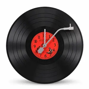Retro Vinyl Record Wall Clock, 11.8 in Battery Operated Music Room Decor, Lightweight Durable Wall Art Gift for Living Room Bedroom,summervibes
