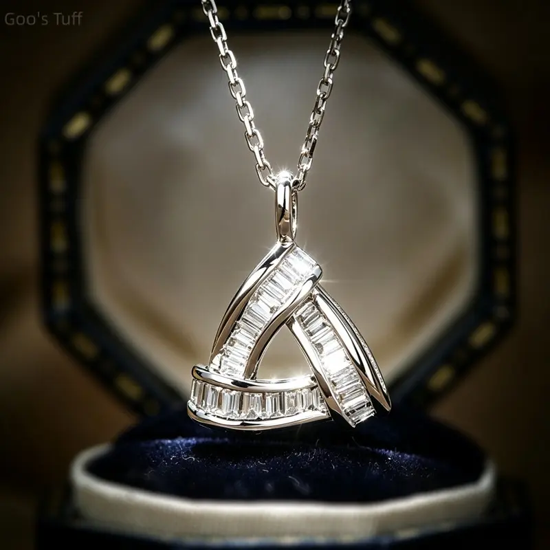 Geometric Triangle Pendant Necklaces for Women - Euro-American Minimalist Elegant Costume Jewelry for Daily Office Commute, Dating Gift