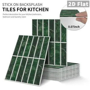10 PCS/Box PE Crystal Foam Tile Stickers Gift Box Packaging GST Purple Base Marble Vertical Stripe Pattern Waterproof Oil-Proof Anti-Collision Home Decor for Kitchen Bathroom Ceiling Tile Old Wooden Board