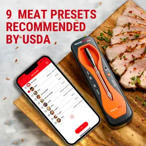 TempSpike Portable Digital Meat Thermometer Bluetooth, App Control, Wireless, Steel Probe for Cooking, Grill, Smoker, Oven, BBQ,summerwins ,Kitchen Temperature Monitoring(TP970 Bundle)