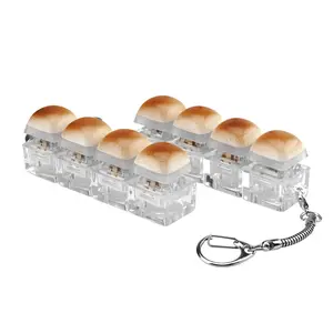 Caramel Bread 4-Key Fidget Keyboard Clicker Keychain, Silent Stress Relief Finger Gadget, Portable Backpack Pendant, Ideal Gift for Adults, 3 Summervibes Computer Accessory