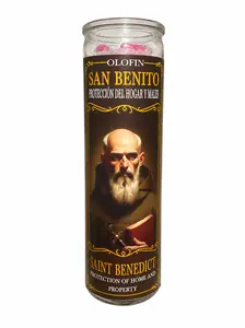 OLOFIN San Benito Candle for Protection from Dark Energies and Black Magic - Saint Benedict Home and Property Protection