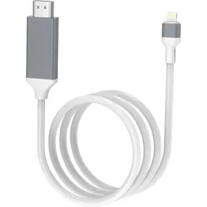 [Upgraded] Lightning to HDMI Adapter, Apple MFi Certified 1080P HDTV Cable Adapter Compatible with iPhone,iPad Digital AV Sync Screen Connector on HD TV Monitor Projector-NO Need Power Supply (White)