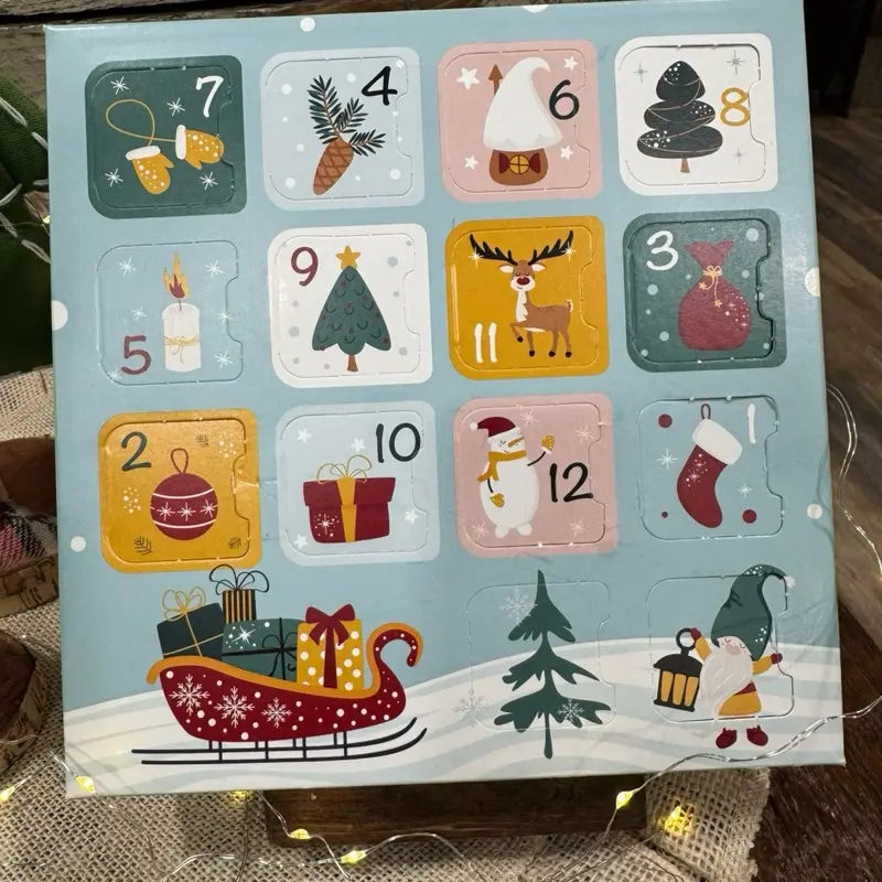 Pluckies Advent Calendar - Christmas Countdown with Festive Designs and Numbers 1-12 for Holiday Fun & Family Traditions