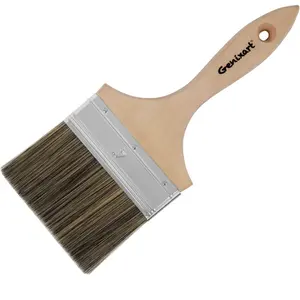 Double Thick Chip Paint Brush - Wood Stain Brushes for Painting Walls and Fence Staining - Wooden Handle Masonry Paintbrush for Varnish, Paste, Gesso and Limewash (4 inch)