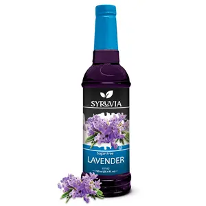 Syruvia Sugar-Free Lavender Syrup, 25.4 fl oz – Premium 0-Calorie Coffee Flavoring, Kosher & Gluten-Free. Ideal for Drinks, Sodas, Shakes & Desserts.