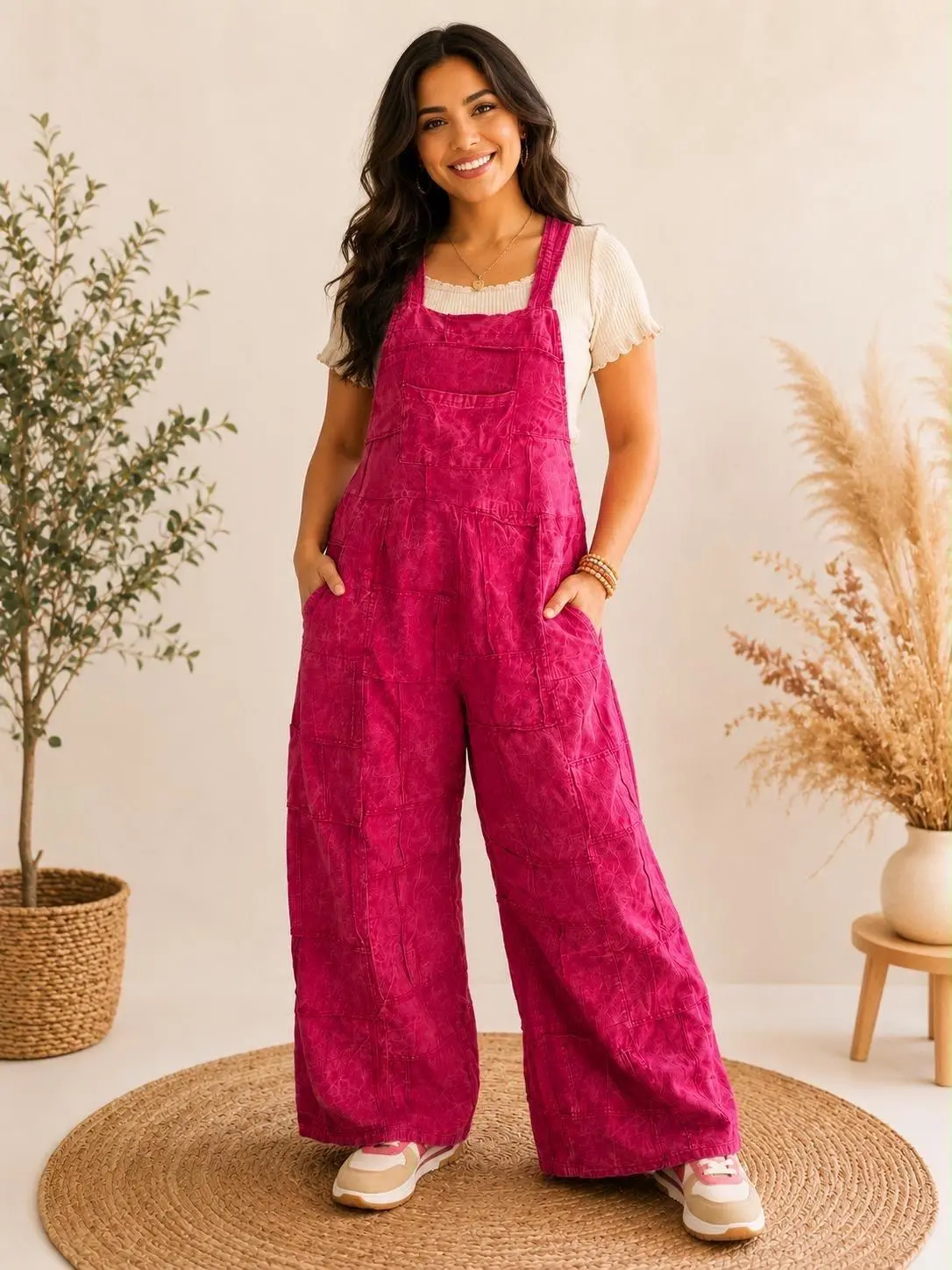 Corduroy Overalls | Wide Leg Dungarees | Vintage Bib Workwear Jumpsuit