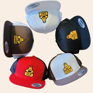 Cow Tag Customizable Text Trucker Hat Unisex Structured Five-panel High-profile 4" Crown Snapback Closure Embroidered Logo
