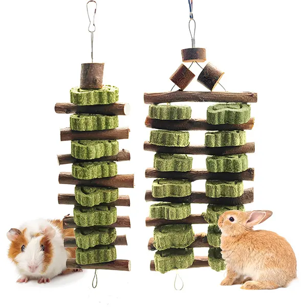 Bunny Grass Cake Chew Toys - Rabbit Supplies Teeth Grind Aid for Dental Health, Small Animal Treats for Rabbits, Guinea Pigs, Chinchillas, Hamsters, Fiber For Gut Motility