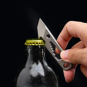 3.15in Titanium Alloy Pry Bar, DIY Hand Tool, Bottle Opener, Keychain Holder, Multi-Functional Edc Tool, Upgrade Version, Outdoor Sports Portable Tool