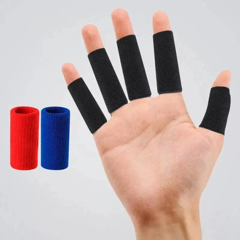 10PCS Elastic Sports Finger Sleeves Arthritis Support Finger Guard Outdoor Gym Basketball Volleyball Finger Protection Corrector