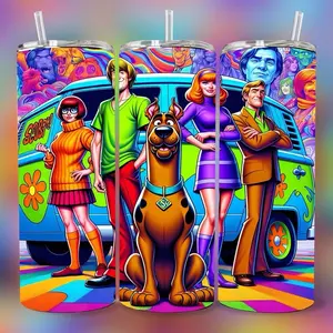 Scooby Doo 20 oz Tumbler - Double Wall Vacuum Insulated with Straw, BPA Free, Hydro Sport, Leak Proof & BPA Free Cover - Bottle