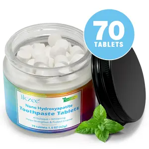 Nano Hydroxyapatite Toothpaste Tablets-70 pieces per bottle, Mild formula, tooth-cleaning toothpaste tablets, maintaining oral health, compact and portable, the perfect choice for travel and daily oral care, making your smile brighter, Teeth Cleaner