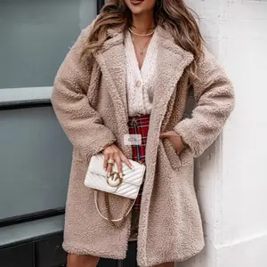 Women 2025 Winter Faux Fur Coats Lapel Long Sleeve Fuzzy Fleece Outerwear Button Down Sherpa Jackets Fall Outfits