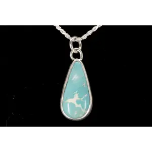 Arizona Turquoise Teardrop Pendant set in Sterling Silver